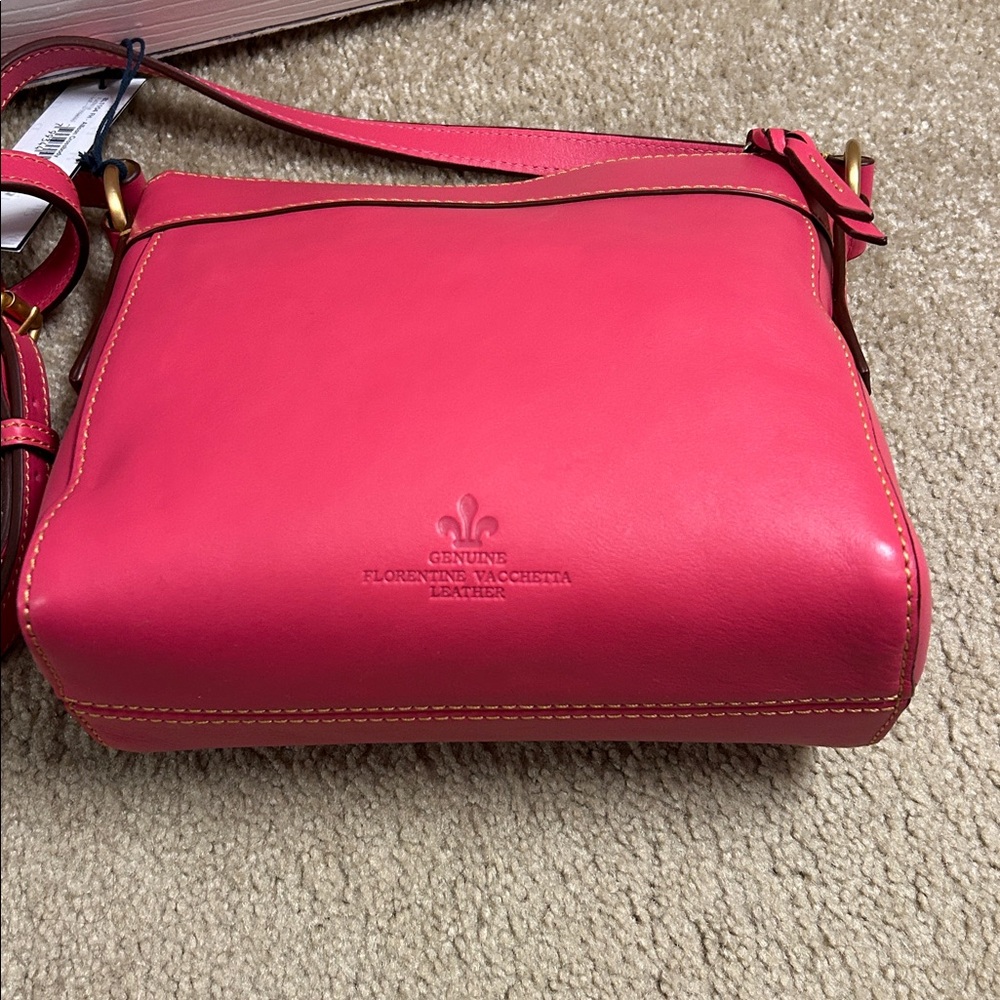 Dooney and Bourke Florentine Allison Crossbody in Fuchsia with matching wallet - Picture 4 of 8
